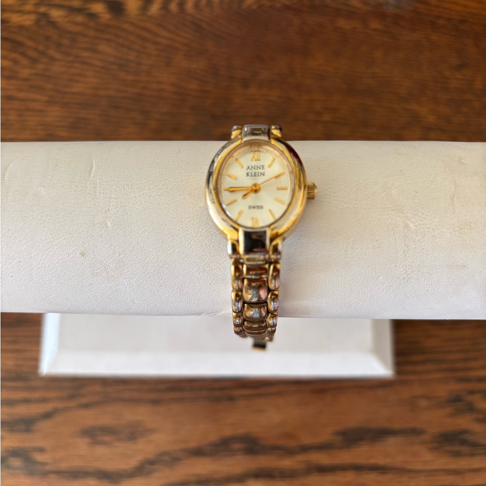 Anne Klein Gold and White Women's Watch - Picture 2 of 9